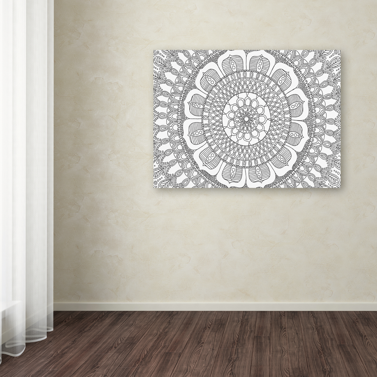 Hello Angel 'Flower Mandala' Canvas Wall Art 35 X 47 Inches