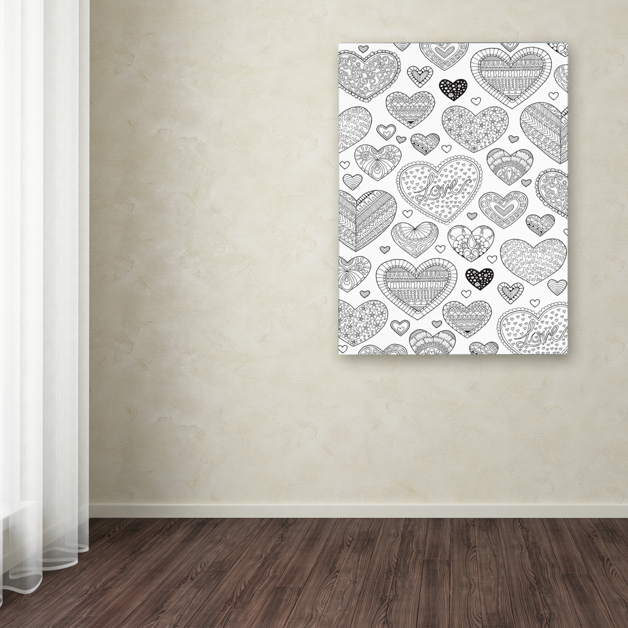 Hello Angel 'Hearts On Hearts' Canvas Wall Art 35 X 47 Inches