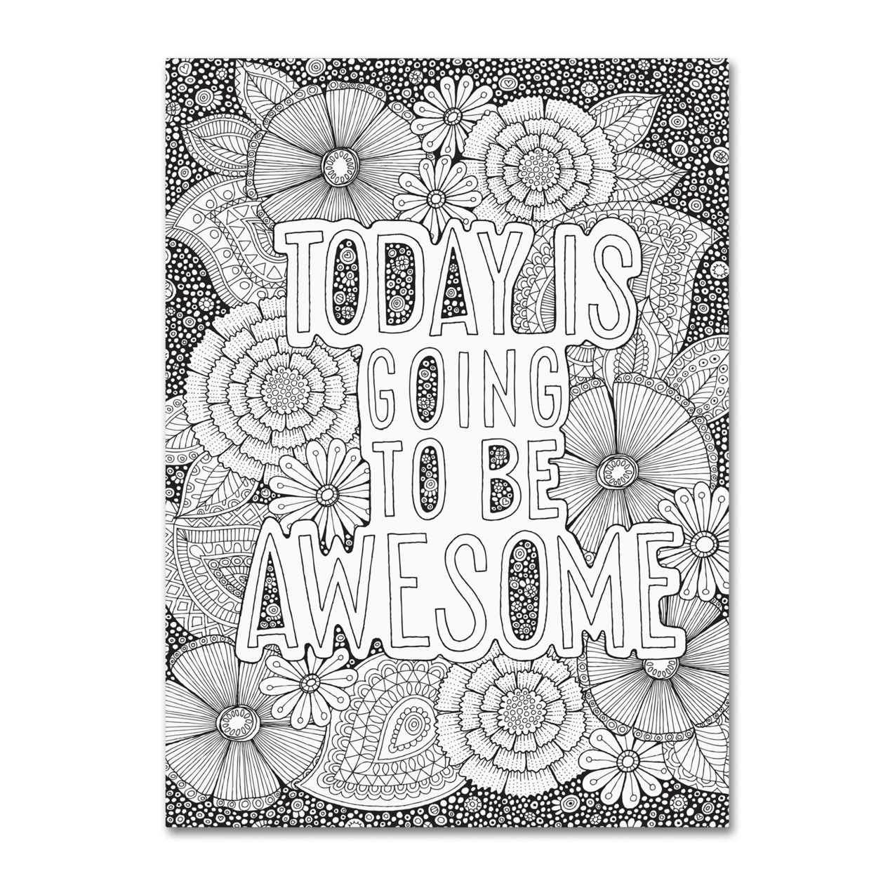 Hello Angel 'Today Is Going To Be Awesome' Canvas Wall Art 35 X 47 Inches