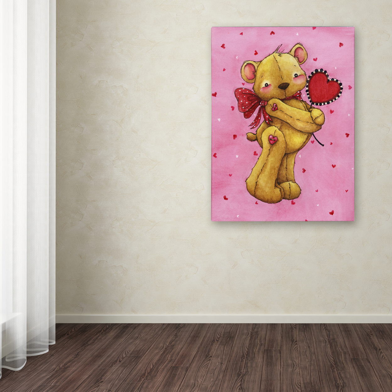 Jennifer Nilsson 'Sweetheart Bear' Canvas Wall Art 35 X 47 Inches