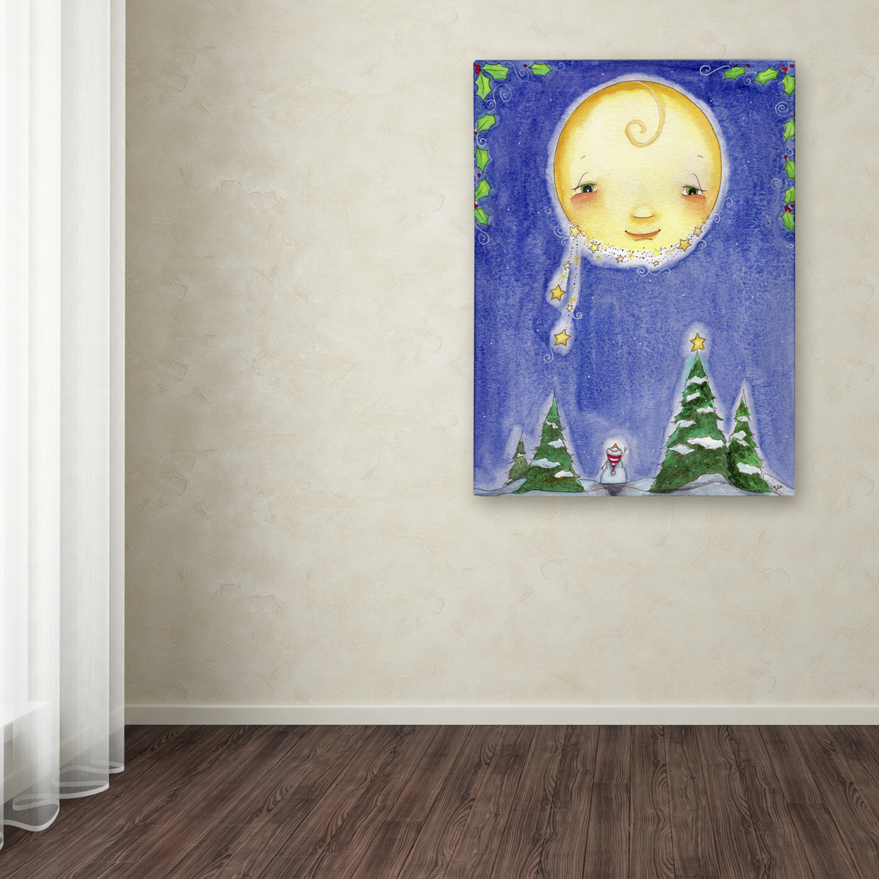 Jennifer Nilsson 'Holiday Moon' Canvas Wall Art 35 X 47 Inches
