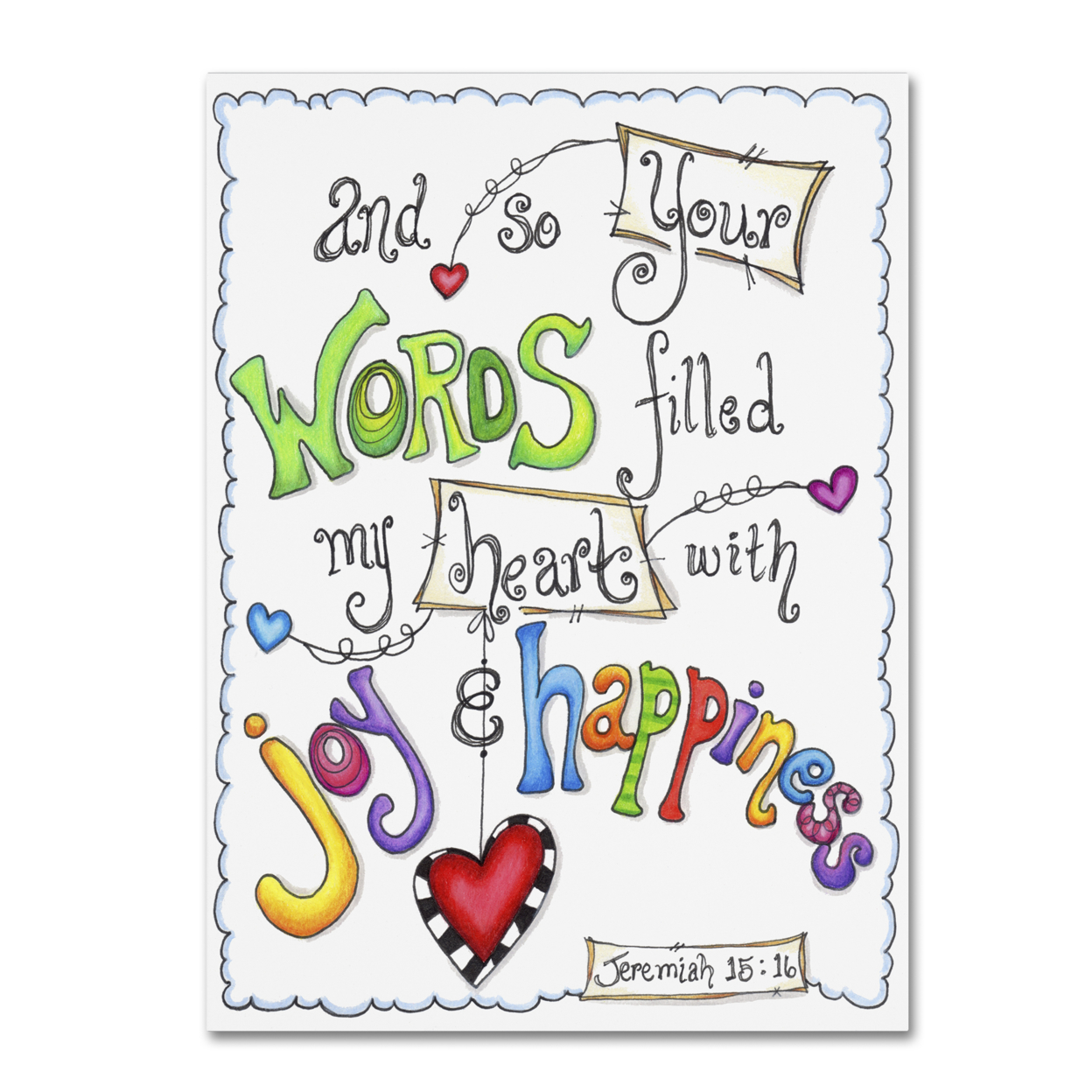 Jennifer Nilsson 'Words Of Joy - Joyful Words' Canvas Wall Art 35 X 47 Inches