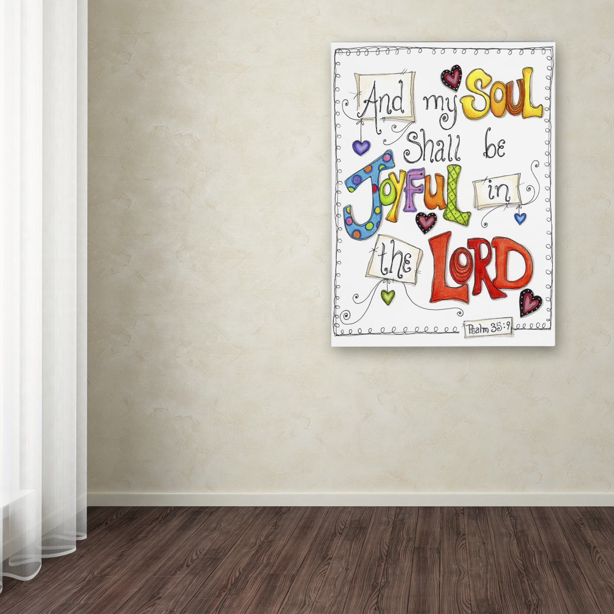 Jennifer Nilsson 'Words Of Joy - Joyful Soul' Canvas Wall Art 35 X 47 Inches