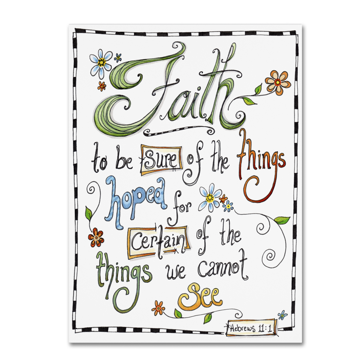 Jennifer Nilsson 'Words Of Faith - Certainty' Canvas Wall Art 35 X 47 Inches