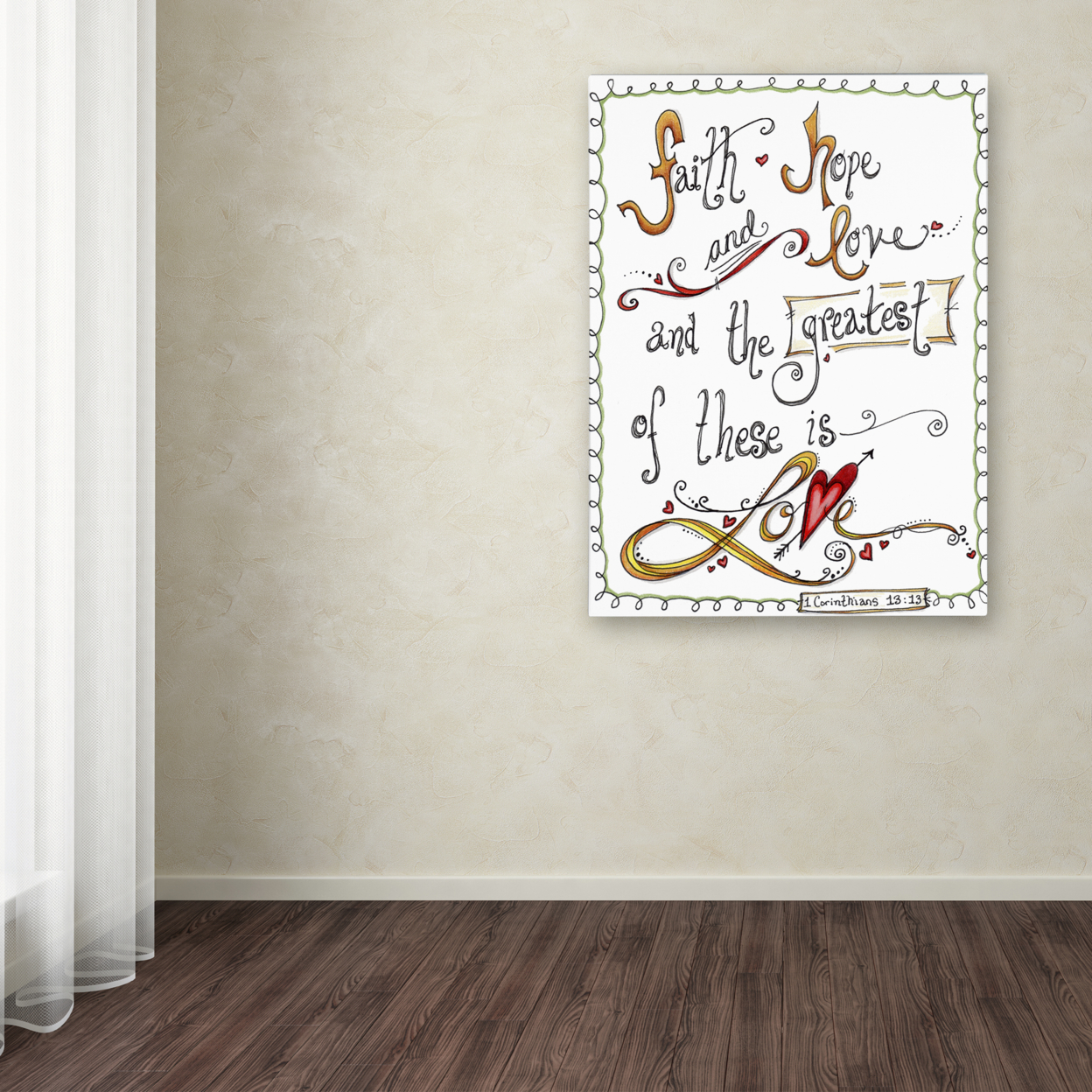 Jennifer Nilsson 'Words Of Love - Greatest Of These' Canvas Wall Art 35 X 47 Inches
