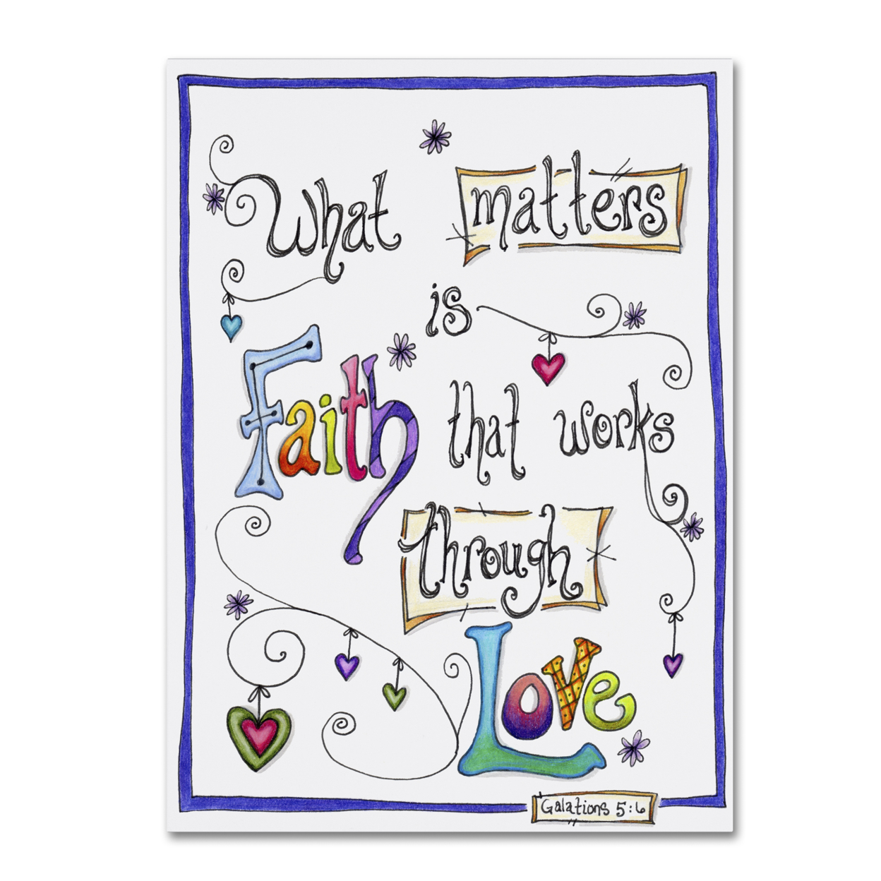 Jennifer Nilsson 'Words Of Faith - Through Love' Canvas Wall Art 35 X 47 Inches