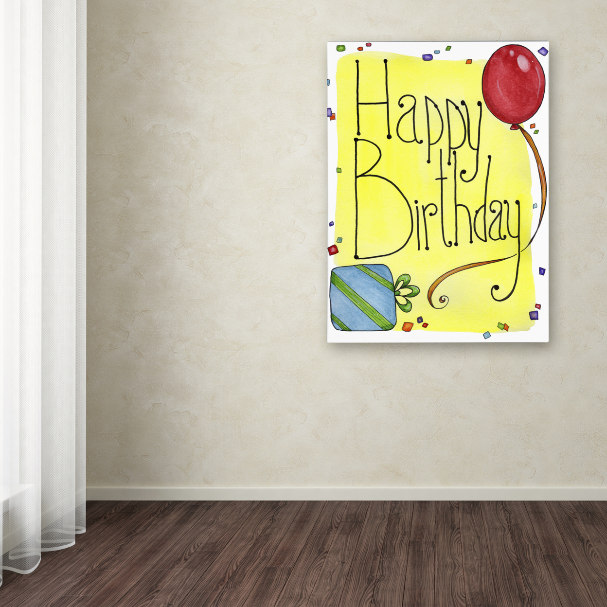 Jennifer Nilsson 'Happy Birthday' Canvas Wall Art 35 X 47 Inches