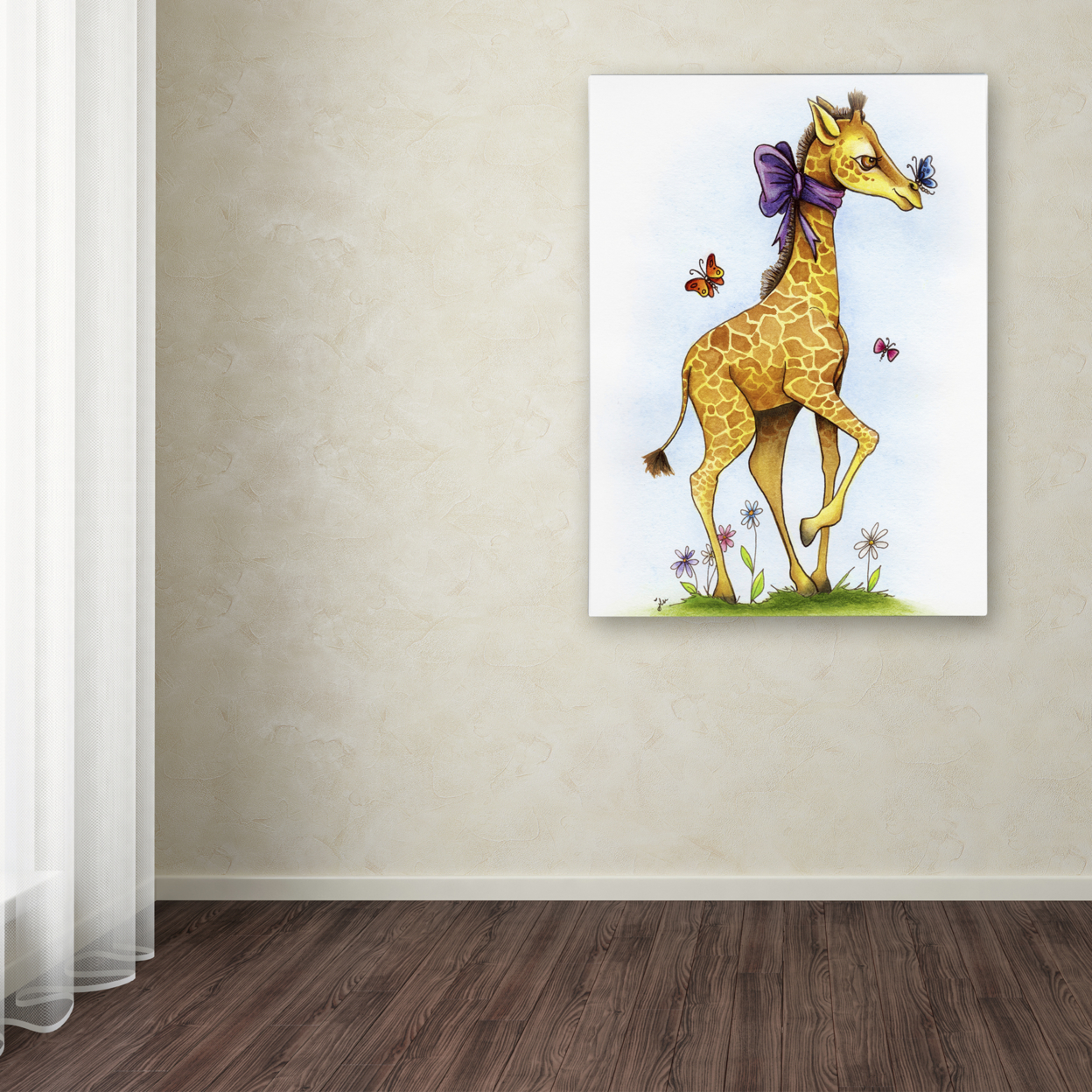 Jennifer Nilsson 'Lovely In Lavender Giraffe' Canvas Wall Art 35 X 47 Inches