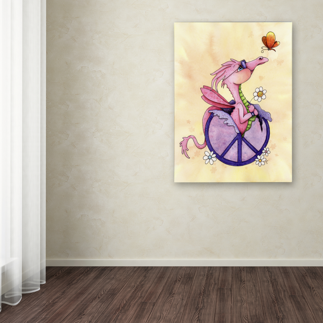 Jennifer Nilsson 'Flower Power Dragon' Canvas Wall Art 35 X 47 Inches