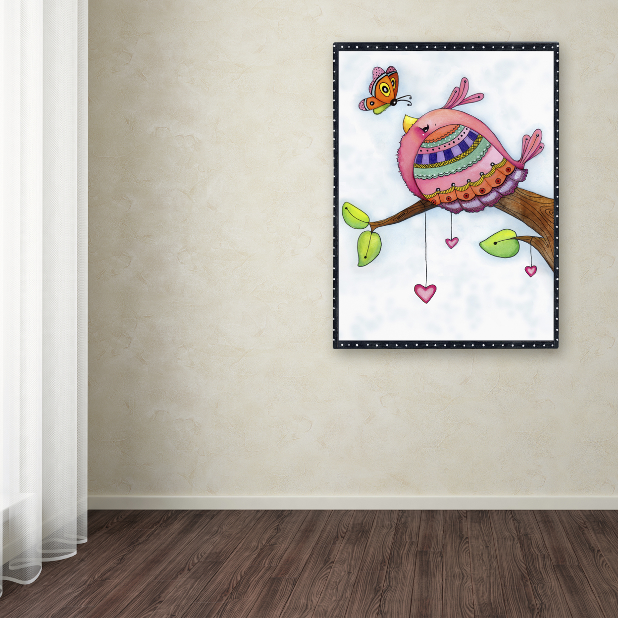 Jennifer Nilsson 'Hello Friend Birdy' Canvas Wall Art 35 X 47 Inches