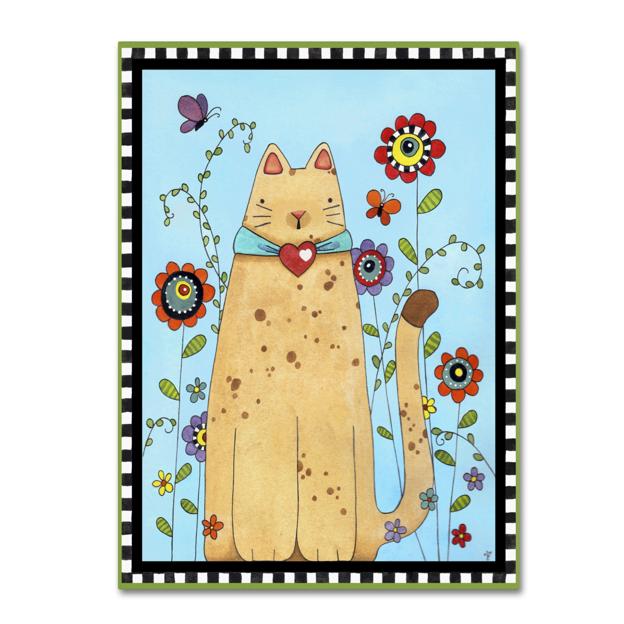 Jennifer Nilsson 'Kitty In The Garden' Canvas Wall Art 35 X 47 Inches