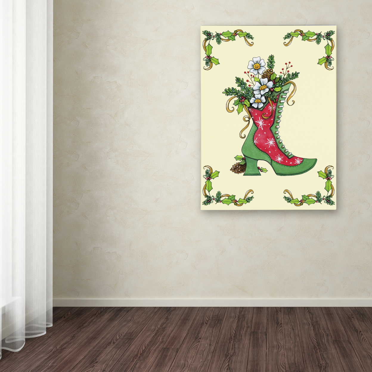 Jennifer Nilsson 'Christmas Boot' Canvas Wall Art 35 X 47 Inches