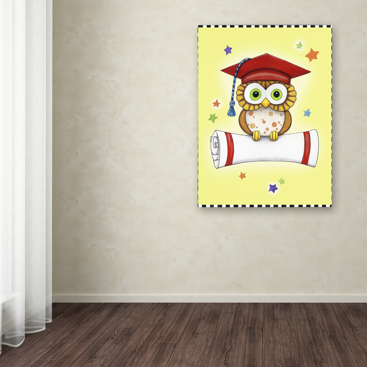 Jennifer Nilsson 'Graduation Owl' Canvas Wall Art 35 X 47 Inches