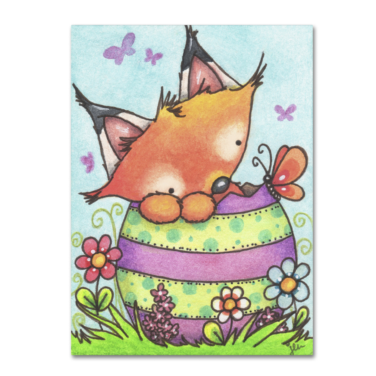 Jennifer Nilsson 'Happy Easter Little Fox' Canvas Wall Art 35 X 47 Inches