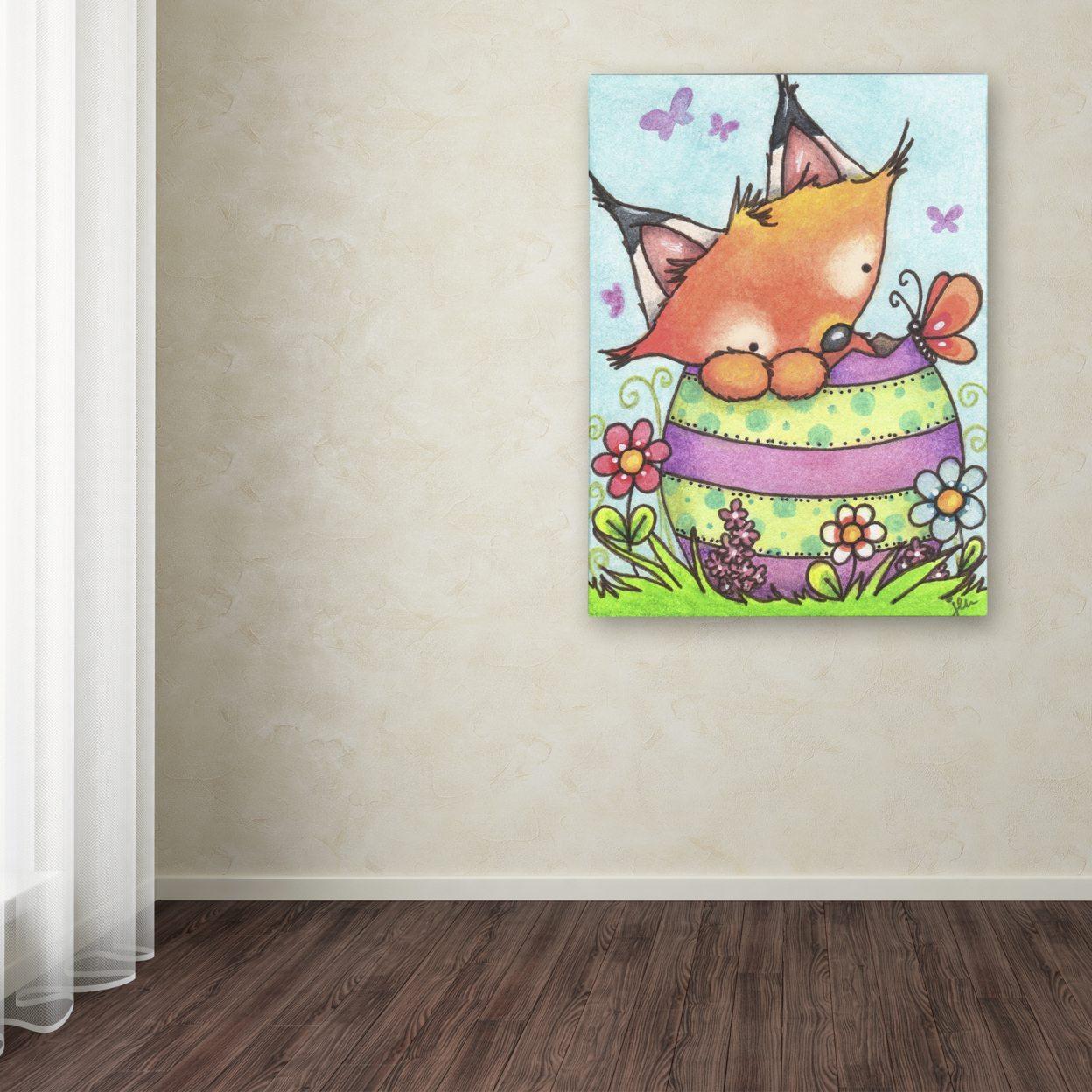 Jennifer Nilsson 'Happy Easter Little Fox' Canvas Wall Art 35 X 47 Inches