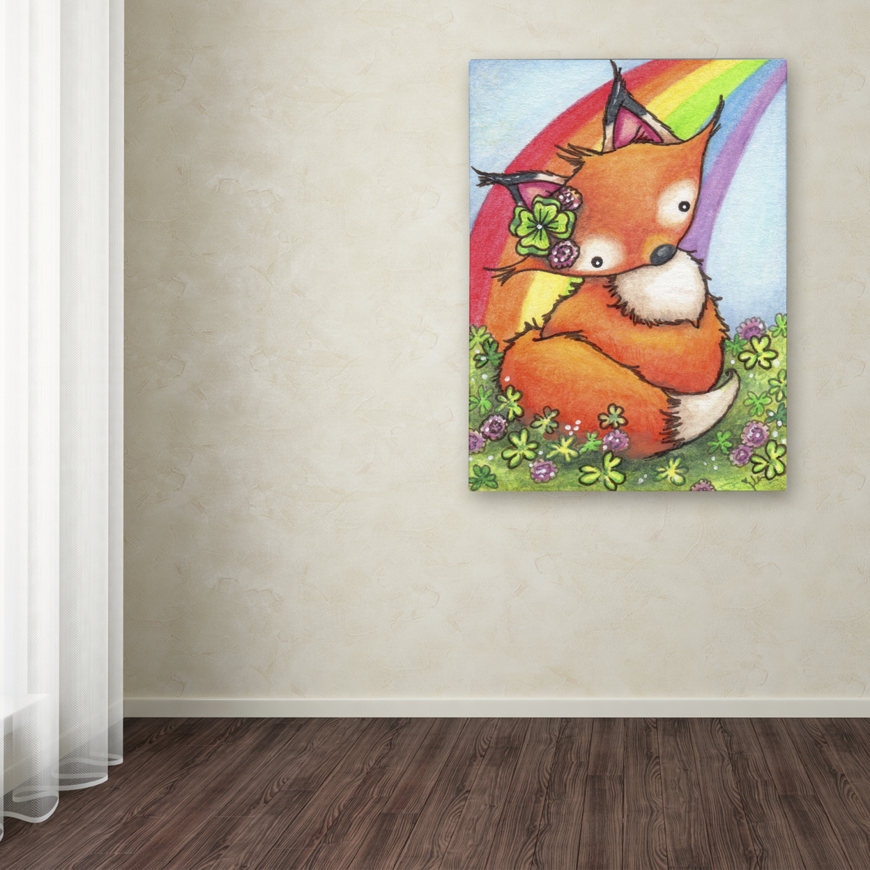 Jennifer Nilsson 'Lucky Little Fox' Canvas Wall Art 35 X 47 Inches