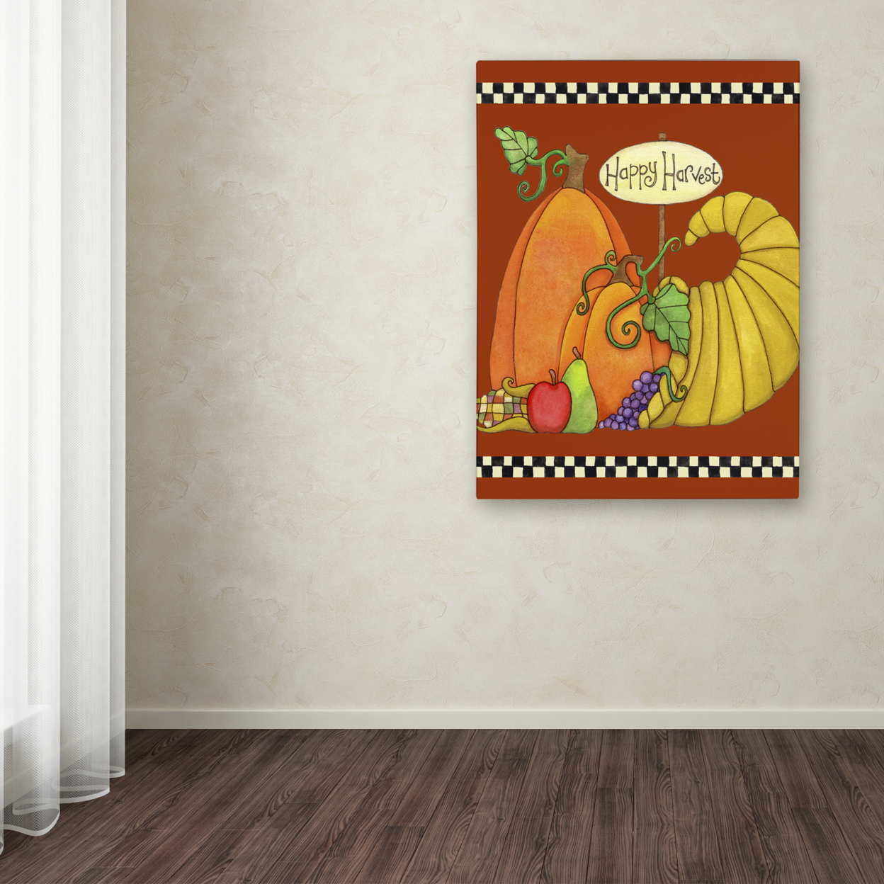 Jennifer Nilsson 'Happy Harvest Cornucopia' Canvas Wall Art 35 X 47 Inches