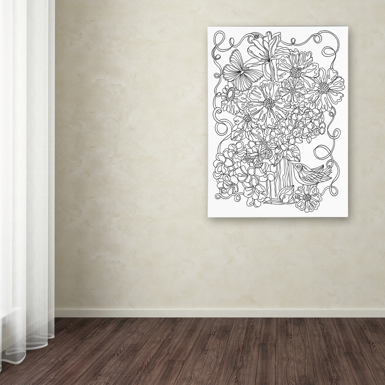 Kathy G. Ahrens 'Flower Arrangement' Canvas Wall Art 35 X 47 Inches