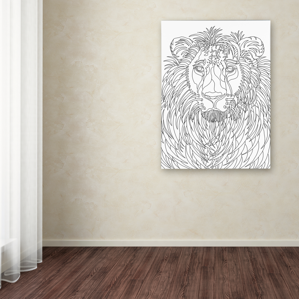 Kathy G. Ahrens 'Lion' Canvas Wall Art 35 X 47 Inches