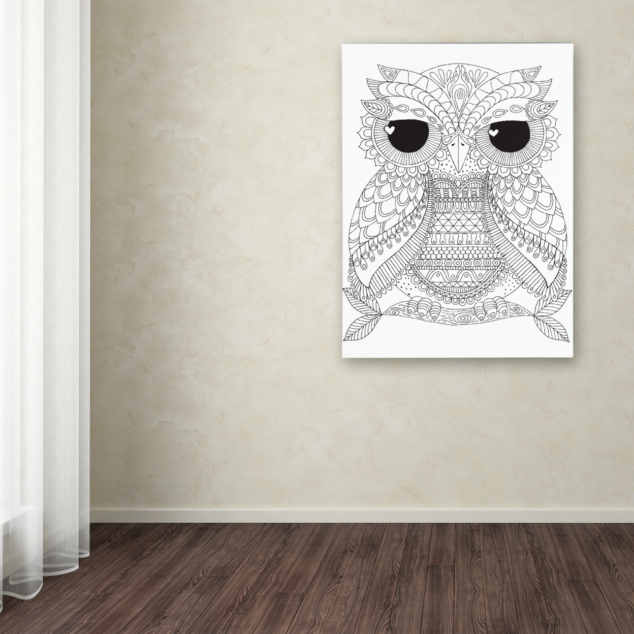 Hello Angel 'Owl Dude' Canvas Wall Art 35 X 47 Inches