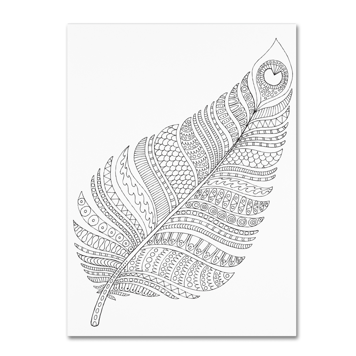 Hello Angel 'Single Feather' Canvas Wall Art 35 X 47 Inches