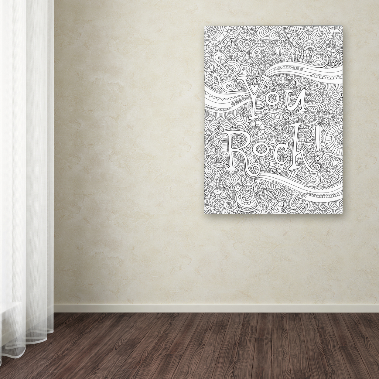 Hello Angel 'You Rock' Canvas Wall Art 35 X 47 Inches