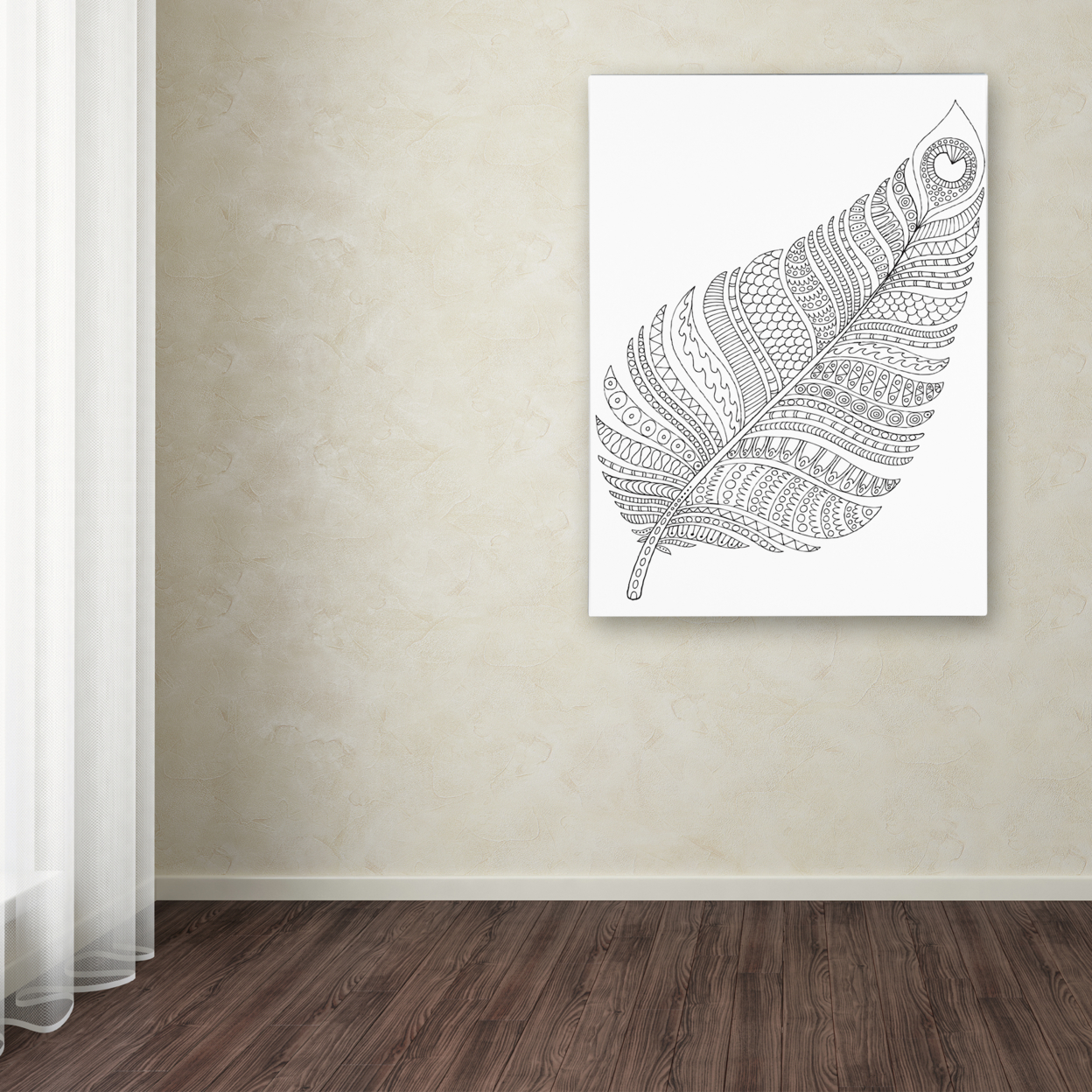 Hello Angel 'Single Feather' Canvas Wall Art 35 X 47 Inches