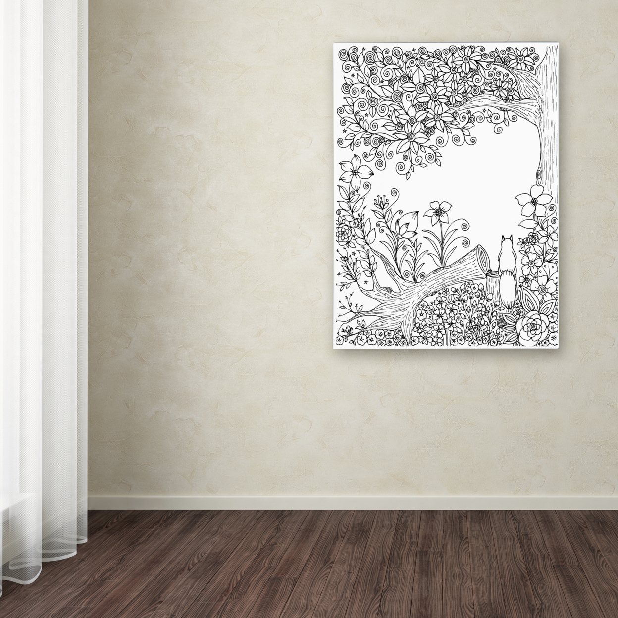 KCDoodleArt 'Fallen Tree' Canvas Wall Art 35 X 47 Inches