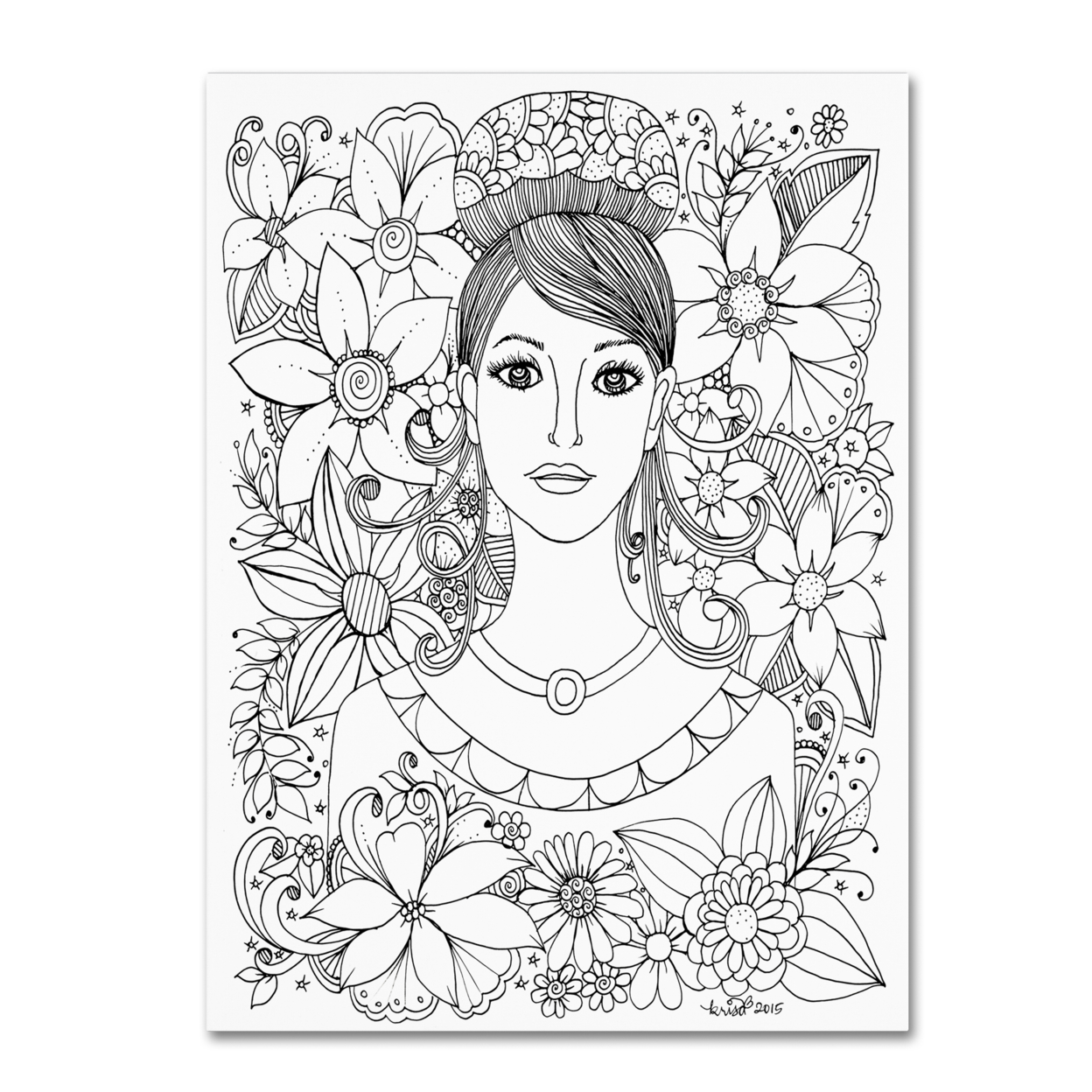 KCDoodleArt 'Woman 4' Canvas Wall Art 35 X 47 Inches