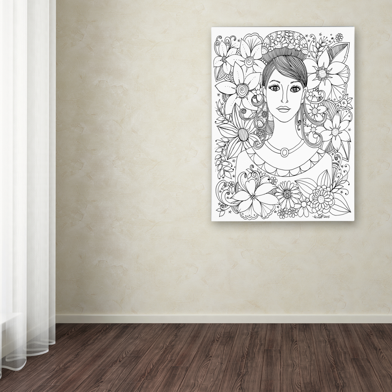 KCDoodleArt 'Woman 4' Canvas Wall Art 35 X 47 Inches