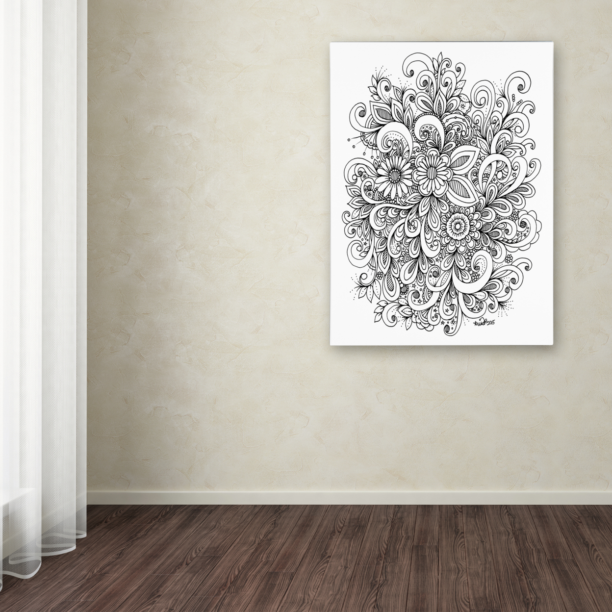 KCDoodleArt 'Enchanted Gardens 3' Canvas Wall Art 35 X 47 Inches