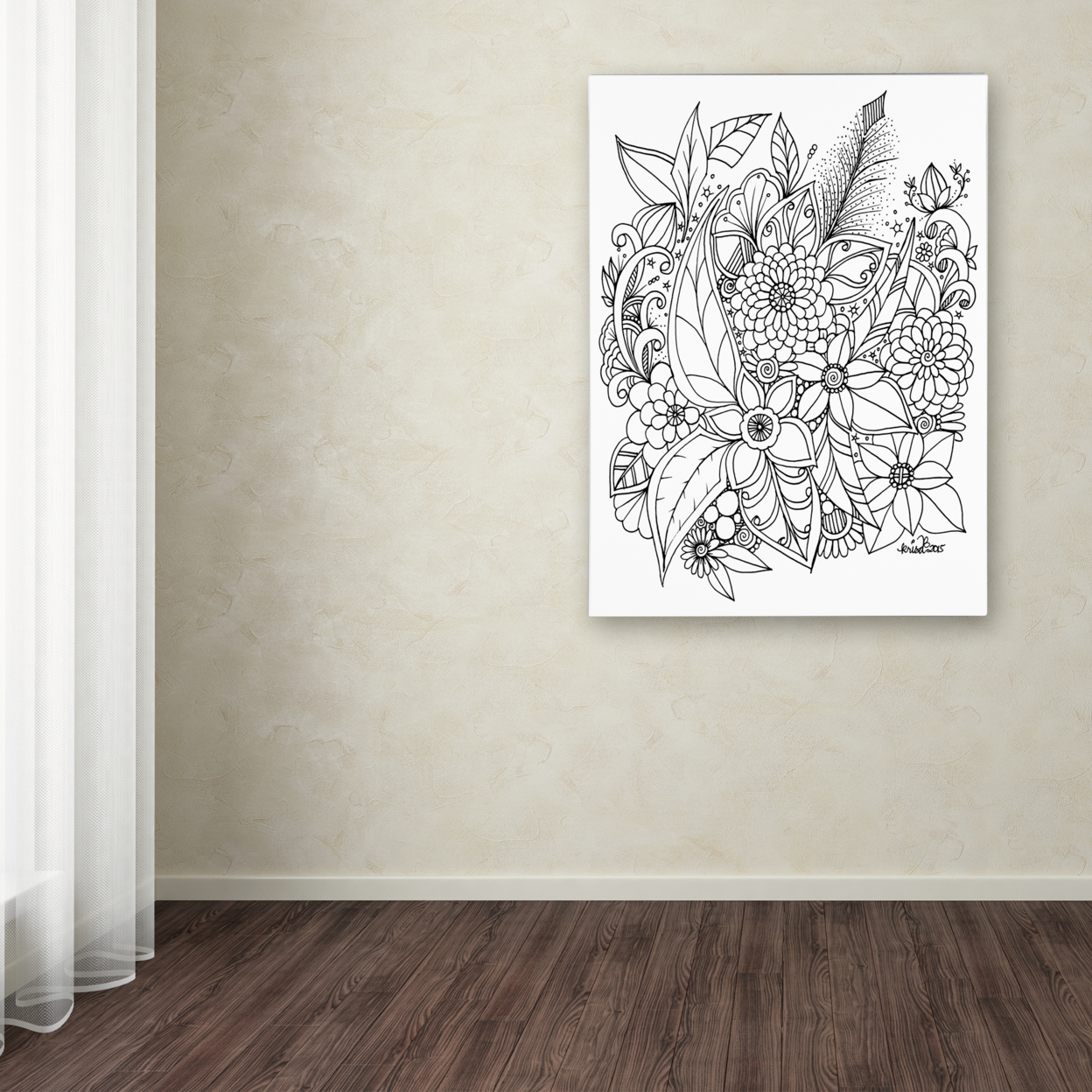 KCDoodleArt 'Enchanted Gardens 2' Canvas Wall Art 35 X 47 Inches