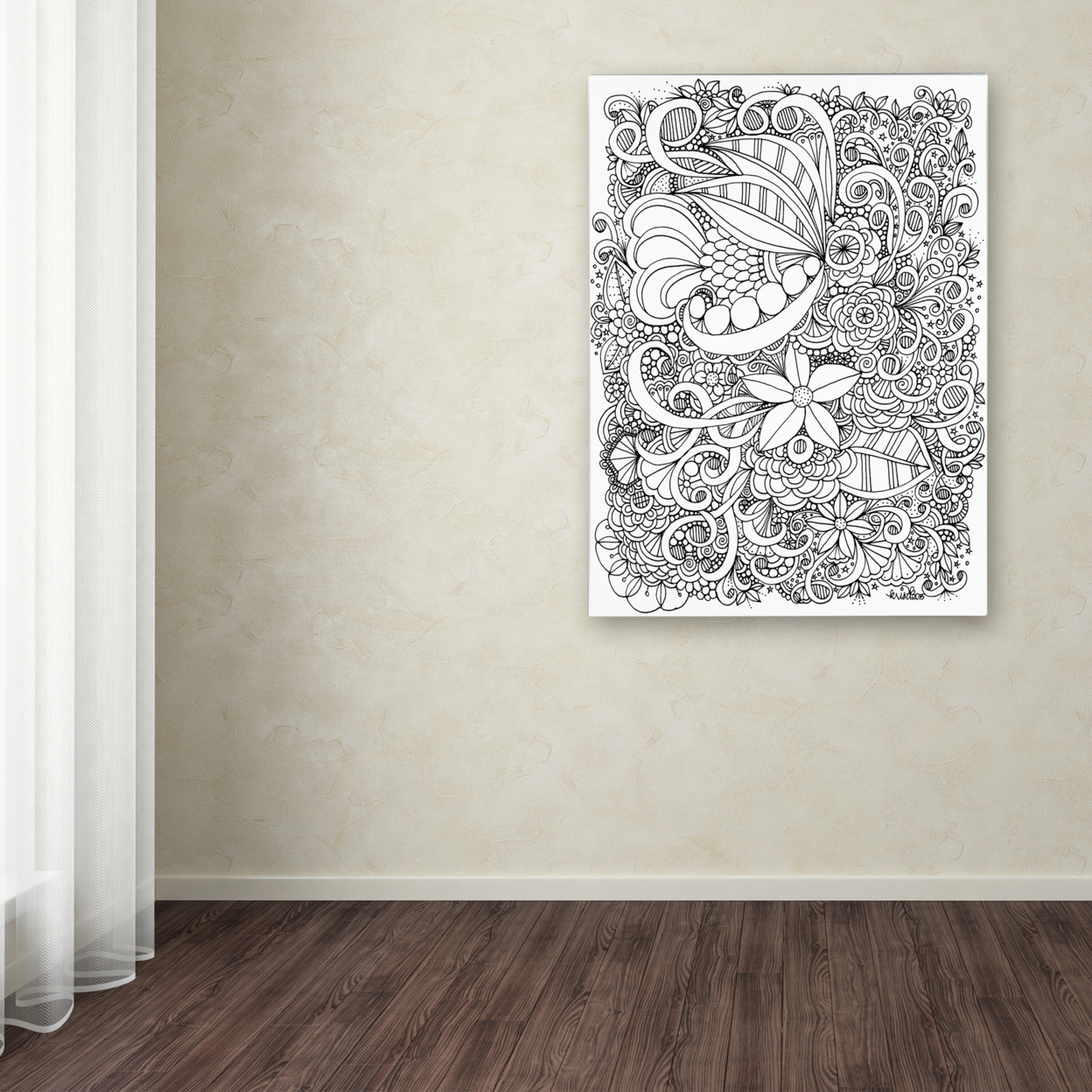KCDoodleArt 'Enchanted Gardens 4' Canvas Wall Art 35 X 47 Inches