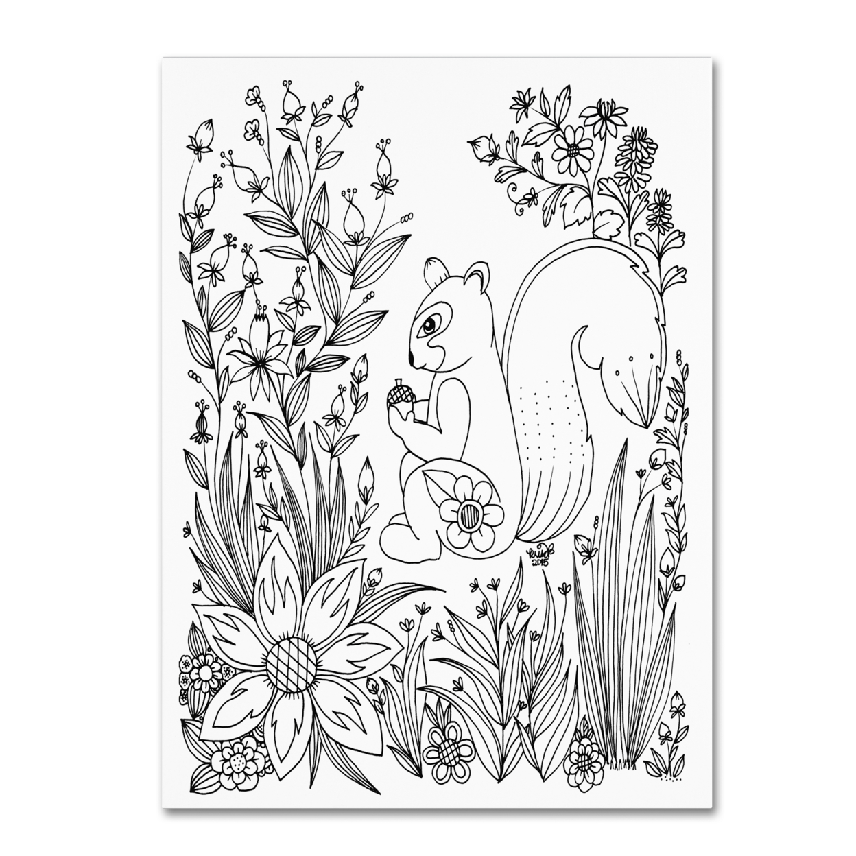 KCDoodleArt 'Fairies And Woodland Creatures 10' Canvas Wall Art 35 X 47 Inches