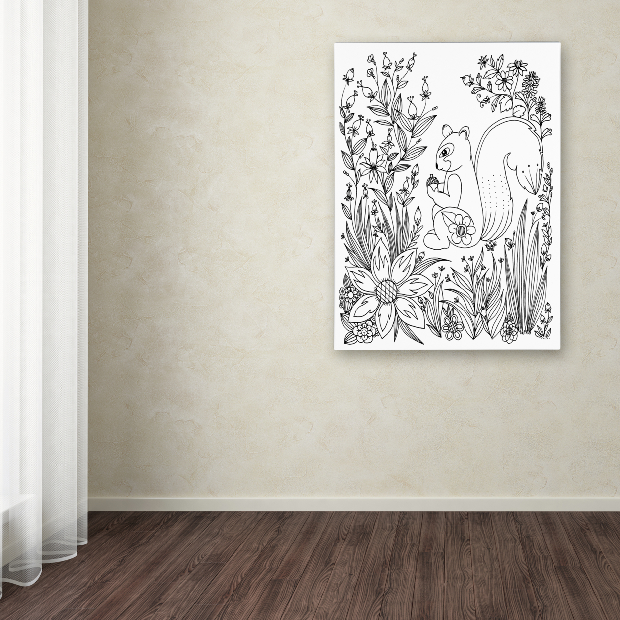 KCDoodleArt 'Fairies And Woodland Creatures 10' Canvas Wall Art 35 X 47 Inches