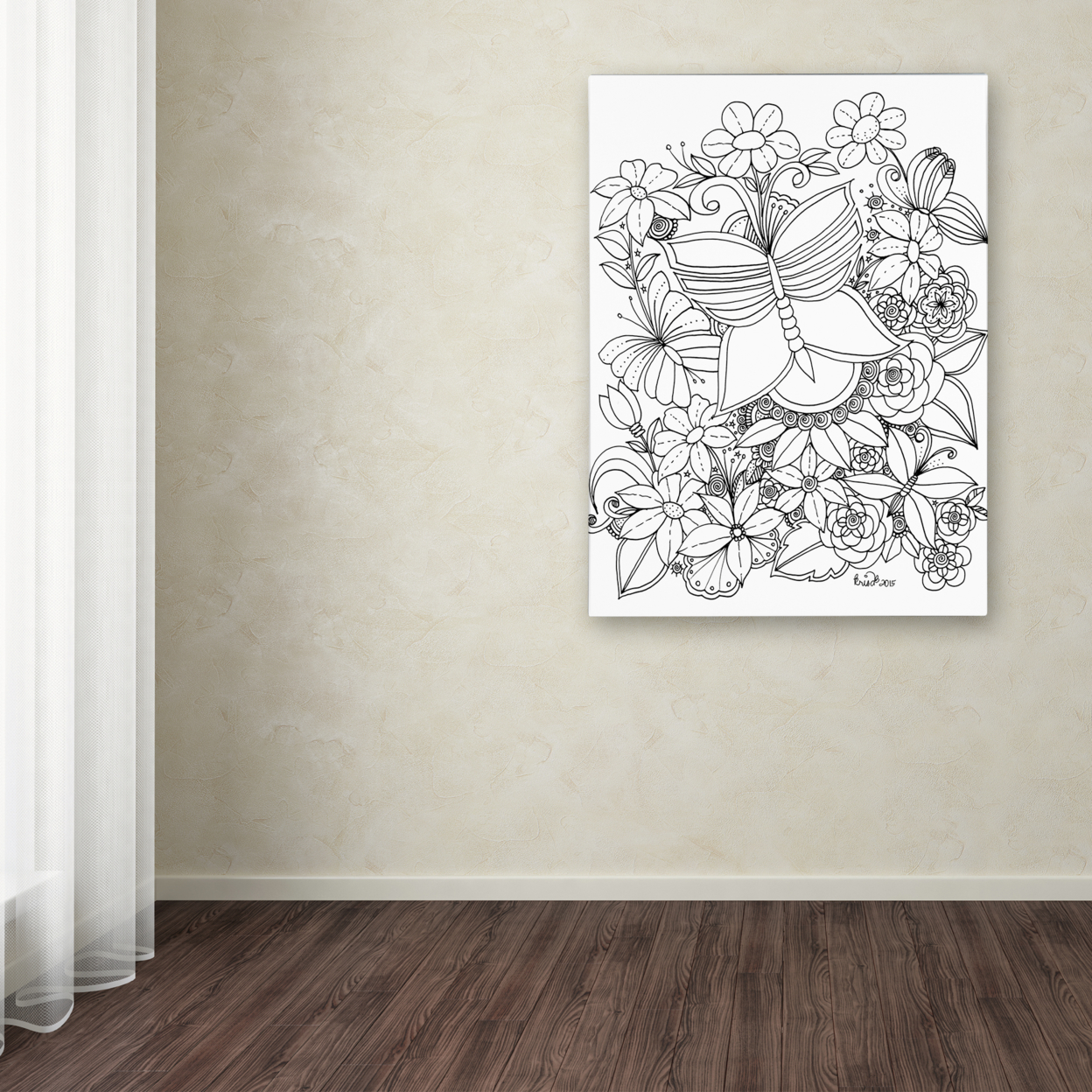 KCDoodleArt 'Fairies And Woodland Creatures 17' Canvas Wall Art 35 X 47 Inches