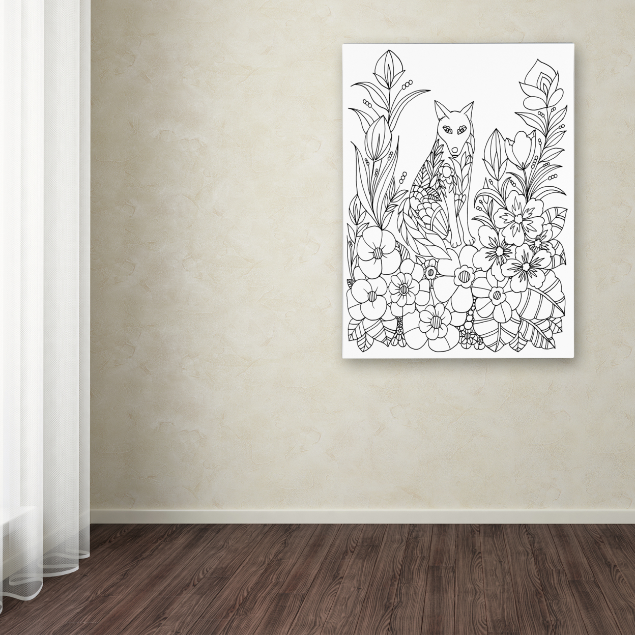KCDoodleArt 'Fairies And Woodland Creatures 21' Canvas Wall Art 35 X 47 Inches