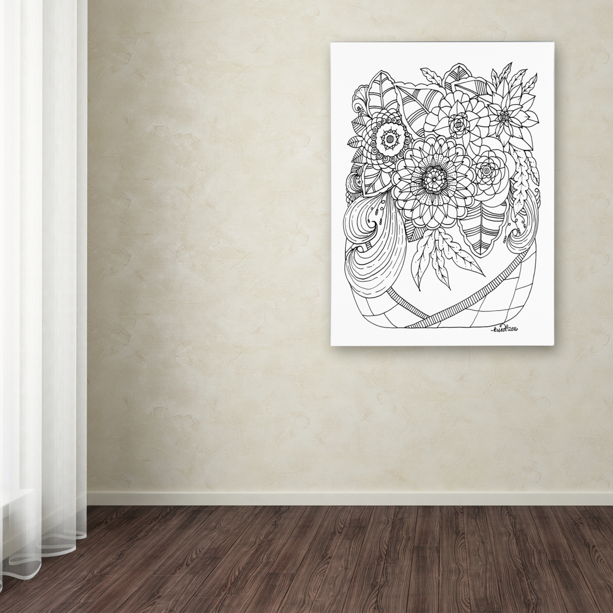 KCDoodleArt 'Enchanted Gardens 1' Canvas Wall Art 35 X 47 Inches