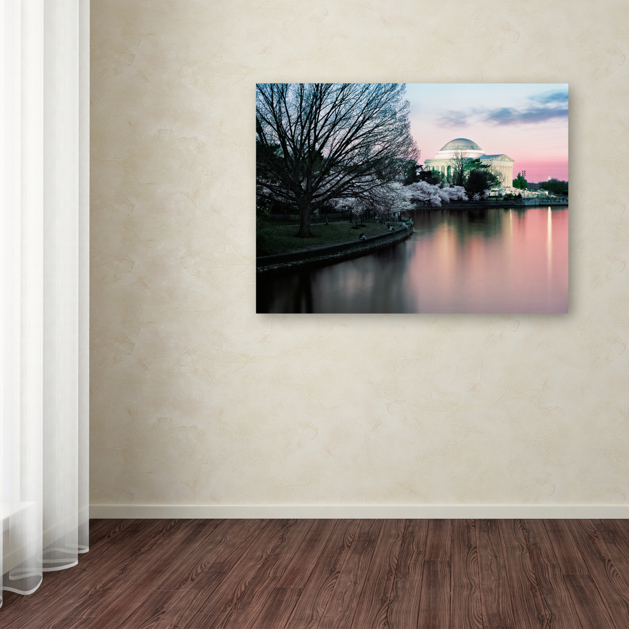 Gregory O'Hanlon 'Cherry Blossoms Twilight' Canvas Wall Art 35 X 47 Inches