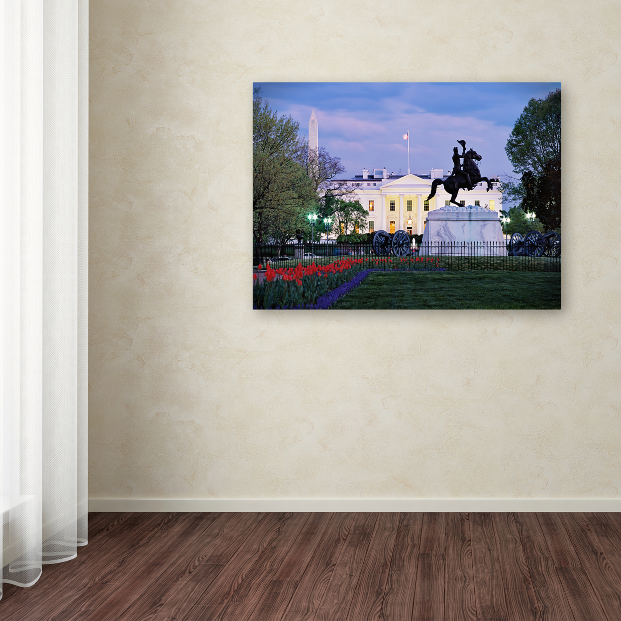 Gregory O'Hanlon 'White House From Lafayette Square' Canvas Wall Art 35 X 47 Inches