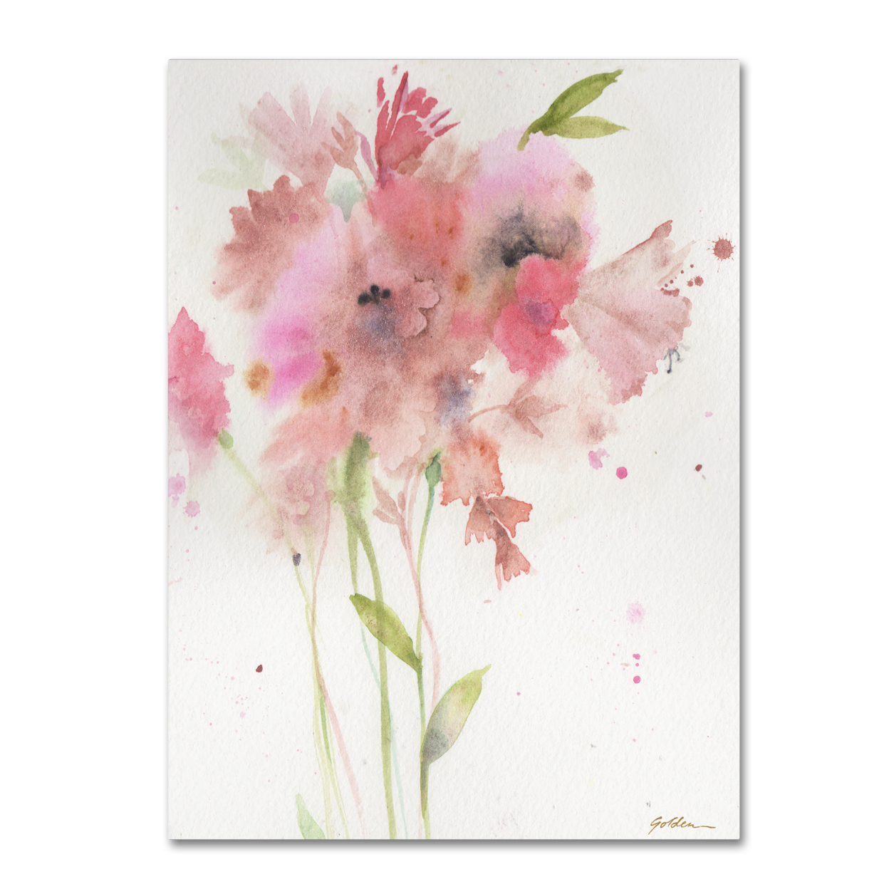 Sheila Golden 'Soft Pink Bouquet' Canvas Wall Art 35 X 47 Inches