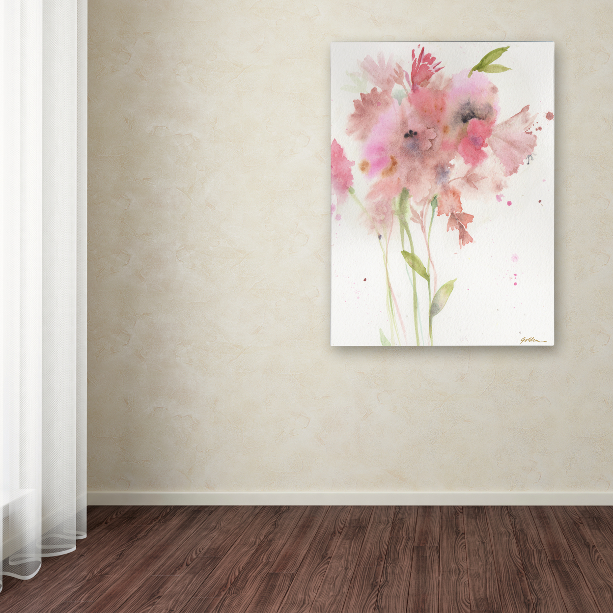 Sheila Golden 'Soft Pink Bouquet' Canvas Wall Art 35 X 47 Inches