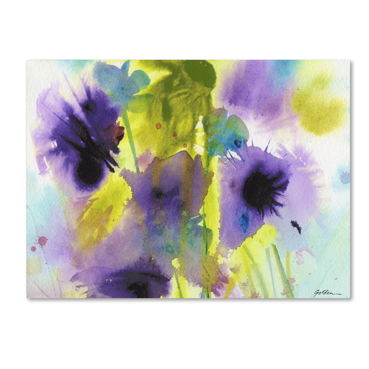Sheila Golden 'Shades Of Violet' Canvas Wall Art 35 X 47 Inches
