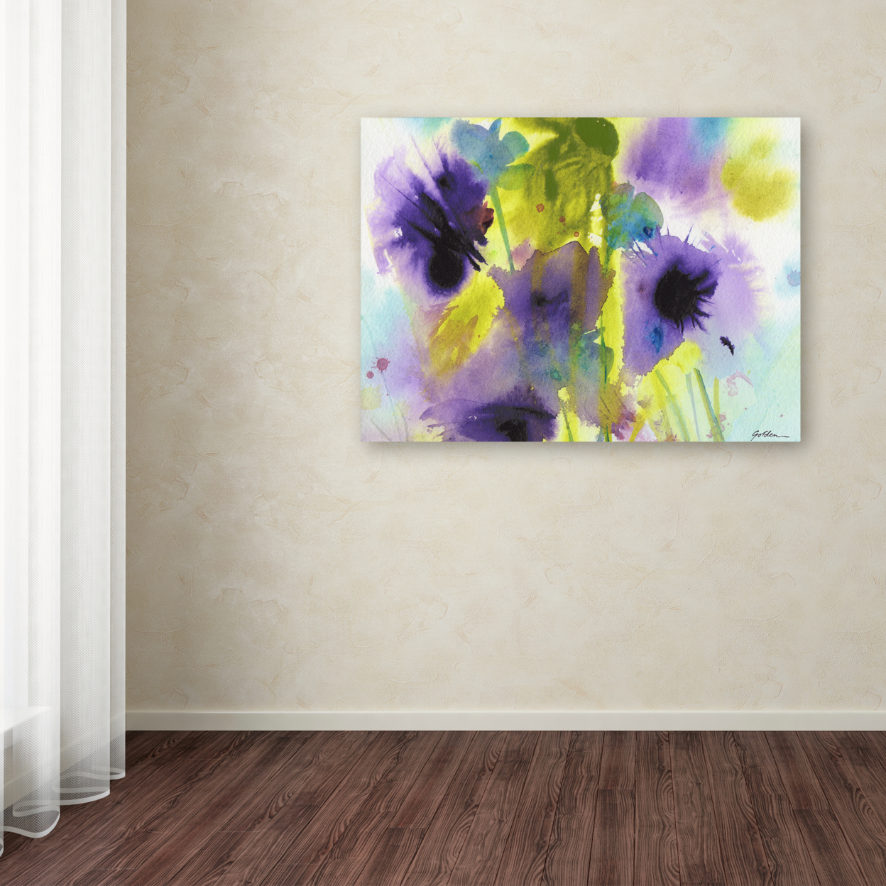 Sheila Golden 'Shades Of Violet' Canvas Wall Art 35 X 47 Inches
