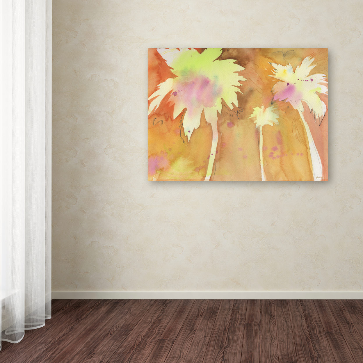 Sheila Golden 'Sunset Palms' Canvas Wall Art 35 X 47 Inches