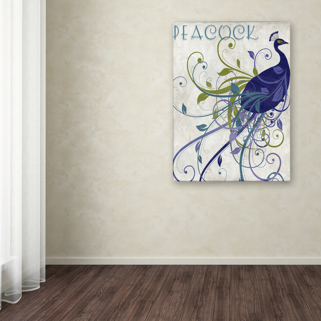 Color Bakery 'Peacock Nouveau I' Canvas Wall Art 35 X 47 Inches