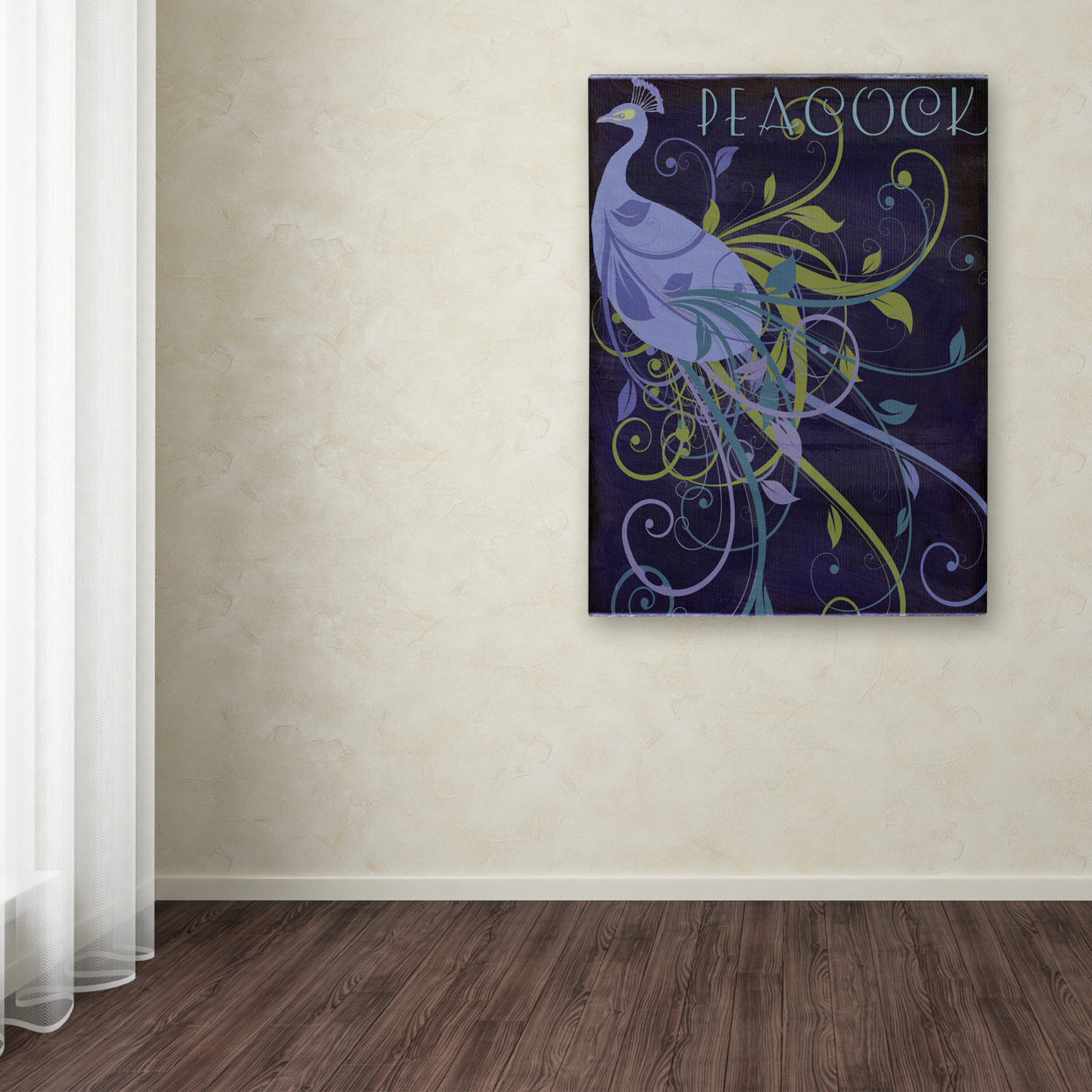 Color Bakery 'Peacock Nouveau II' Canvas Wall Art 35 X 47 Inches