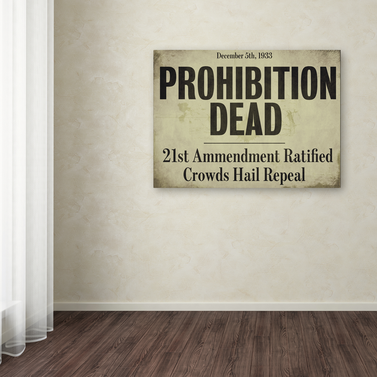 Color Bakery 'Prohibition' Canvas Wall Art 35 X 47 Inches