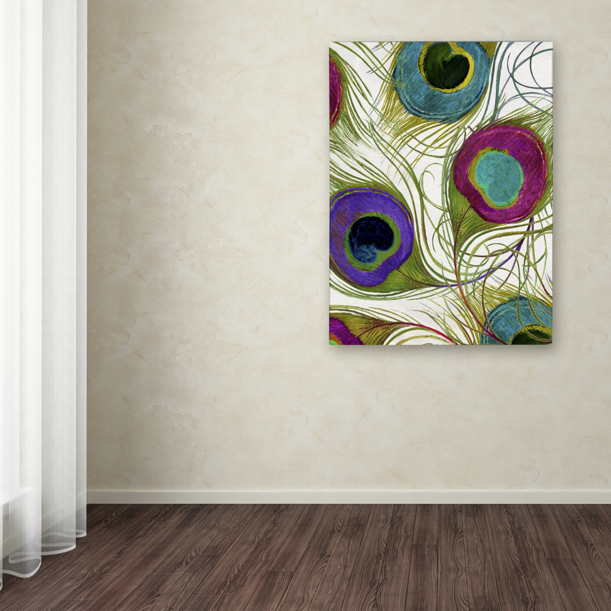 Color Bakery 'Peacock Feathers I' Canvas Wall Art 35 X 47 Inches