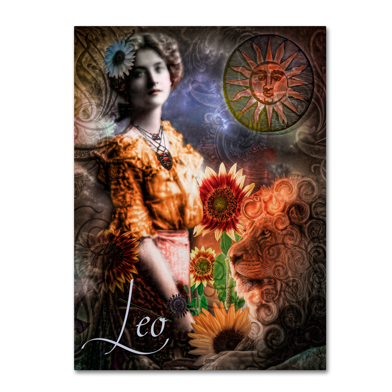 Color Bakery 'Art Nouveau Zodiac Leo' Canvas Wall Art 35 X 47 Inches